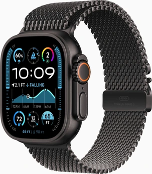 Apple Watch Ultra 2 black with Milanaise-Wristlet Medium black