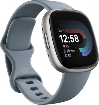 Fitbit Versa 4 activity tracker wasserfallblau/aluminium platinum