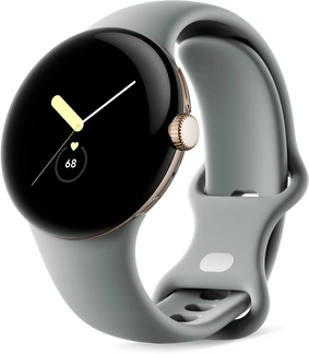 Google pixel Watch (Wi-Fi) Champagne Gold with sport wristlet Hazel