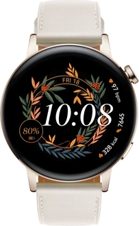 Huawei Watch GT 3 elegant 42mm Light Gold white Leather