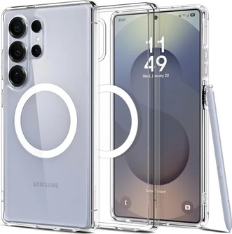 Spigen Ultra hybrid (MagFit) для Samsung Galaxy S25 Ultra clear білий