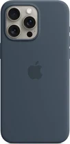 Apple silicone case with MagSafe для iPhone 15 Pro Max sturmblau