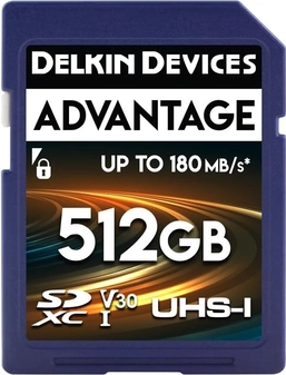 Delkin Advantage R180/W160 SDXC 512GB, UHS-I U3, Class 10
