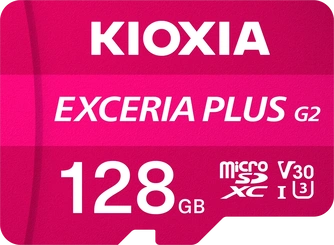 KIOXIA EXCERIA PLUS G2 R100/W65 microSDXC 128GB Kit, UHS-I U3, A1, Class 10