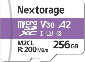 Nextorage NX-M2CL R200 microSDXC 256GB, UHS-I U3, A2, Class 10