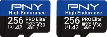 PNY Pro Elite High Endurance R100/W90 microSDXC 256GB Kit, UHS-I U3, A2, Class 10, 2er-Pack