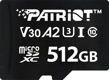 Patriot VX Series R90/W80 microSDXC 512GB, UHS-I U3, A2, Class 10
