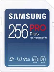 Samsung PRO Plus for Professionals R160/W120 SDXC 256GB, UHS-I U3, Class 10