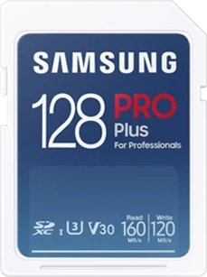 Samsung PRO Plus for Professionals R160/W120 SDXC 128GB, UHS-I U3, Class 10