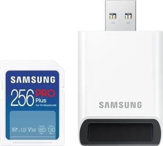 Samsung PRO Plus for Professionals R180/W130 SDXC 256GB USB-Kit, UHS-I U3, Class 10