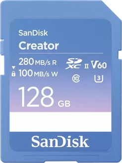 SanDisk Creator R280/W100 SDXC 128GB, UHS-II U3, Class 10