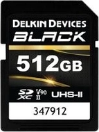 Delkin Black R300/W250 SDXC 512GB, UHS-II U3, Class 10