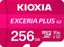 KIOXIA EXCERIA PLUS G2 R100/W90 microSDXC 256GB Kit, UHS-I U3, A1, Class 10