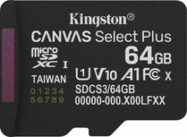 Kingston Canvas Select Plus Gen3 R100 microSDXC 64GB, UHS-I U1, A1, Class 10