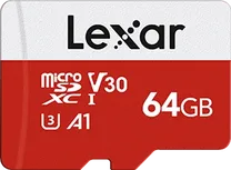 Lexar E-Serie R100 microSDXC 64GB Kit, UHS-I U3, A1, Class 10