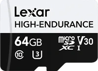 Lexar High-Endurance R100/W35 microSDXC 64GB, UHS-I U3, Class 10