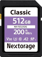 Nextorage NX-F2CL R200 SDXC 512GB, UHS-I U3, A2, Class 10