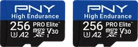PNY Pro Elite High Endurance R100/W90 microSDXC 256GB Kit, UHS-I U3, A2, Class 10, 2er-Pack