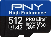 PNY Pro Elite High Endurance R100/W90 microSDXC 512GB Kit, UHS-I U3, A2, Class 10