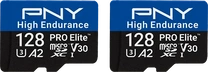 PNY Pro Elite High Endurance R100/W90 microSDXC 128GB Kit, UHS-I U3, A2, Class 10, 2er-Pack