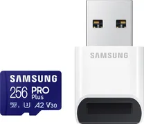 Samsung PRO Plus R180/W130 microSDXC 256GB USB-Kit, UHS-I U3, A2, Class 10