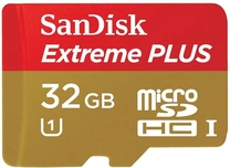 SanDisk Extreme PLUS R80/W50 microSDHC 32GB Kit, UHS-I, Class 10