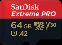 SanDisk Extreme PRO R200/W90 microSDXC 64GB Kit, UHS-I U3, A2, Class 10