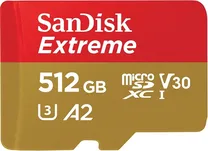 SanDisk Extreme R160/W90 microSDXC 512GB Kit, UHS-I U3, A2, Class 10