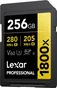 Lexar Professional 1800x Gold Series R280/W205 SDXC 256GB, UHS-II U3, Class 10