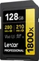 Lexar Professional 1800x Gold Series R280/W210 SDXC 128GB, UHS-II U3, Class 10