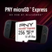 PNY microSD Express R890/W750 microSDXC Express 256GB, UHS-I U3, A1, Class 10, SD Express EX I