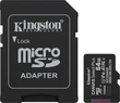 Kingston Canvas Select Plus Gen3 R100 microSDXC 64GB Kit, UHS-I U1, A1, Class 10