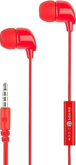MusicSound colour in-ear 3.5mm jack червоний