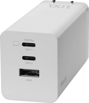 ASUS AC100-02, 3-port, GaN Charger, 100W, white