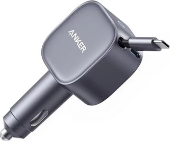 Anker Nano автомобільна зарядка (75W, USB-C port, built-In Retractable USB-C cable) grey