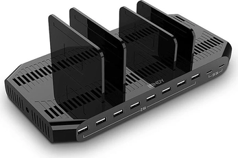 Lindy 120W 10 port USB-зарядна станція black