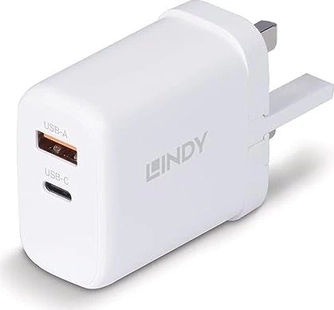 Lindy 65W USB type A & C GaN Charger white