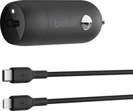 Belkin BoostCharge 30W USB-C автомобільна зарядка з USB-C/Lightning cable black