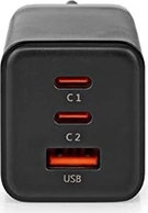 Nedis Charger 65W GaN quick charging function 3x USB-A/2x USB-C black